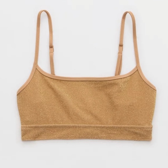 NWT Aerie Sparkle Straight Scoop Bikini Top - Picture 5 of 7